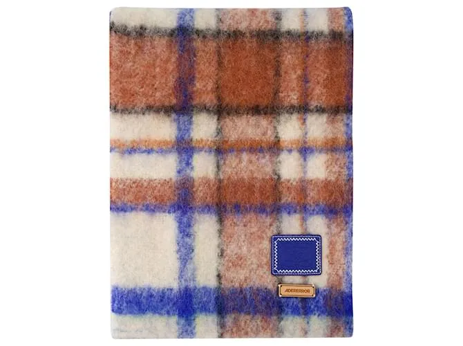 Autre Marque Bufanda Cuadros - Ader Error - Lana - Marfil Castaño Beige 