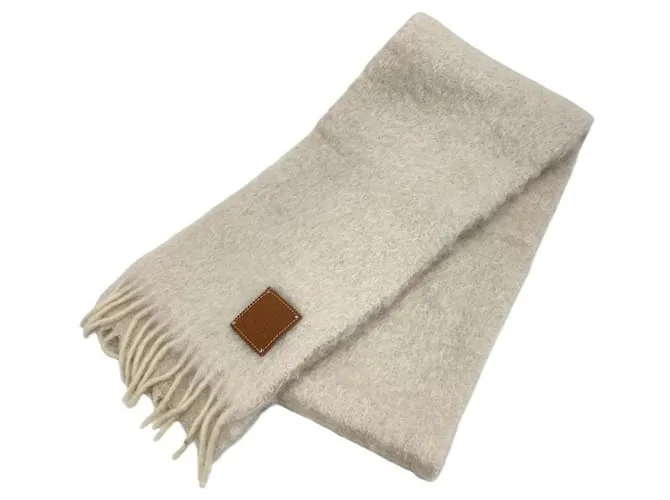 Bufanda de mohair Anagram Loewe en marfil Crudo 