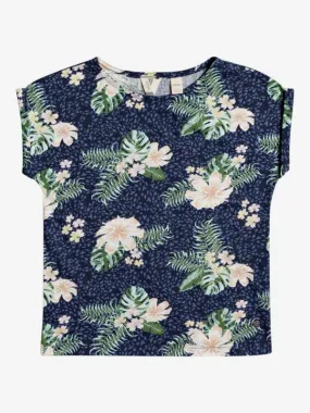 Camiseta ROXY niña manga corta African Sunset MOOD INDIGO ANIMALIA (bsp7) Ref. ERGKT03167 Azul flores tropical