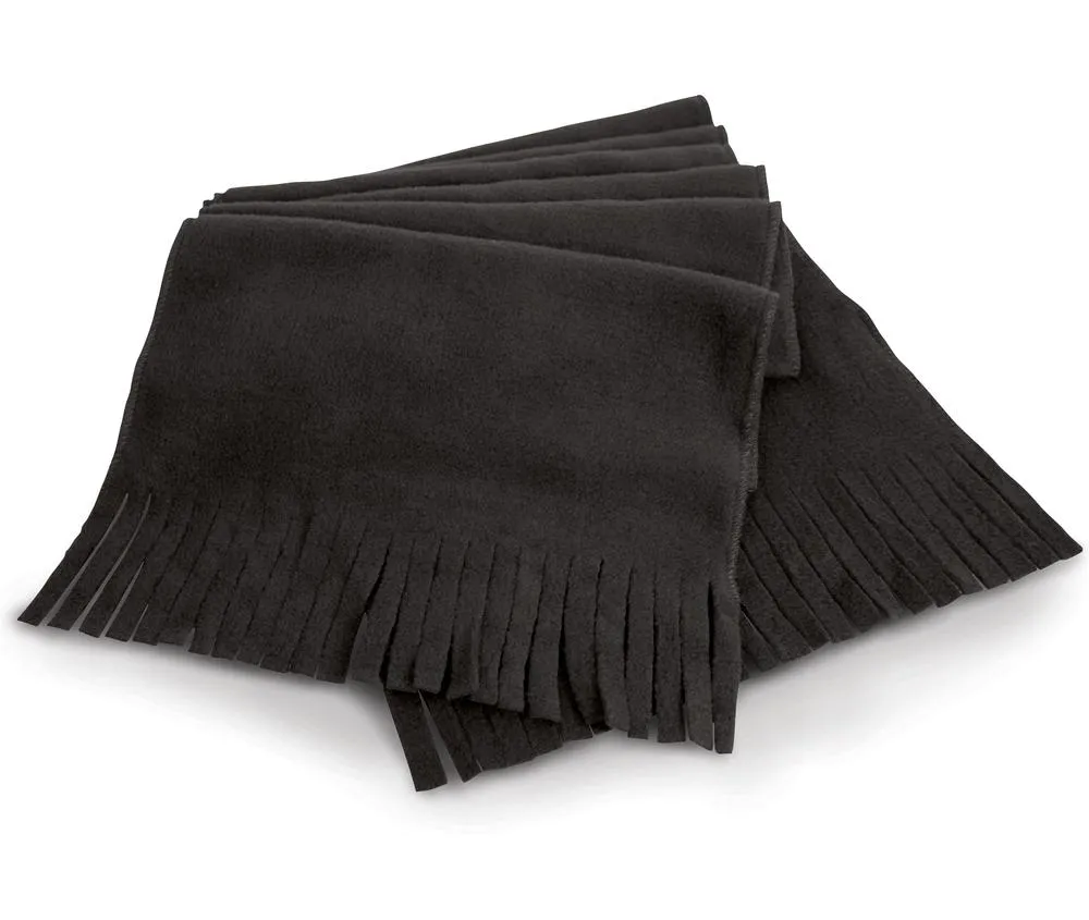 Result RS143 - Bufanda polar con flecos - Black
